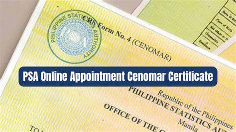 psa online appointment for cenomar|Online Certificate Application .